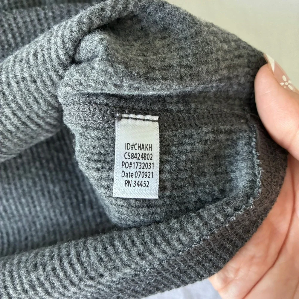 Climatesmart Cuddl Duds Mens Gray Waffle Knit Midweight Thermal Base Layer Top S